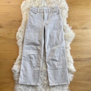 Abercrombie kids high rise wide leg beige jeans, size 7/8